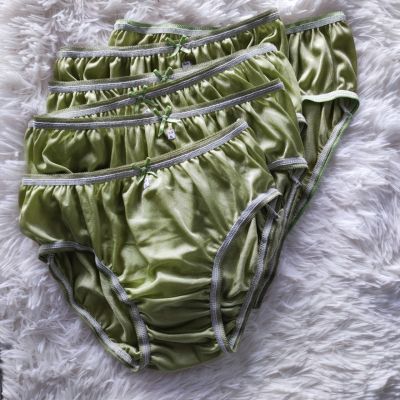 กางเกงในบิกินี่ ผ้าวาโก้ นุ่มลื่น สีเขียวเตย กางเกงในผู้หญิง กางเกงไนล่อนเกรดพรีเมี่ยม  แพ็ค 6 ตัว&nbsp;ไซส์ L  Bikini Woman Underwear Nylon  สะโพก 32-38 นิ้ว&nbsp;