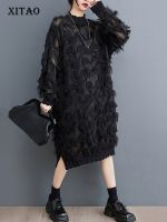 XITAO Dress Fashion Casual Tassel Shirt Dress