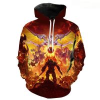 Sudaderas con capucha con estampado 3D de Doom Eternal para hombres y mujeres, ropa de calle fresca, sudaderas para niños y niñas, primavera y otoño, 2023