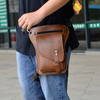 Men Leg Bag Belt Fanny Waist Pack Drop Tablet Pouch Leather Multifunction Design Small Messenger Bag Fashion Travel Pouch Male