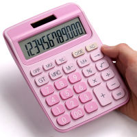 With voice calculator cute Korean candy color little fresh calculator computer big keys financial accounting special girl pink