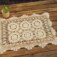 Crocheted Doilies 35X50Cm (12X18นิ้ว) Vintage Place Mat แฮนด์เมดโครเชต์ลูกไม้ตาราง Mat