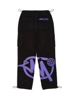 Calça retrô masculina Y2K macacão solto corredores de harajuku estampa hip hop 2 calças pretas tendência de rua moda nova 2023