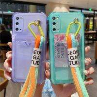 [ขายดี]เคสโทรศัพท์มีสายคล้องเรืองแสง FDD สำหรับ Samsung Galaxy S22 S21 Plus S20 S10 NOTE พิเศษ9 10เคสซิลิโคนนิ่มที่ใส่บัตรกระเป๋าเงิน