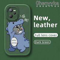 Chenyyka เคสสำหรับ Realme C31 C35 Narzo 50A เคสลายการ์ตูนไดโนเสาร์สปอยนุ่มหนังดีไซน์ใหม่กรอบด้านหลังกล้องเคสป้องกันแบบบาง