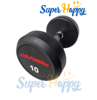 ดัมเบลกลมหุ้มยาง 10 กิโล (ราคาต่อ 1 ชิ้น) ดัมเบลหัวกลม Life Fiteness ดัมเบลหุ้มยาง Fixed Weight Round Rubber Dumbbell