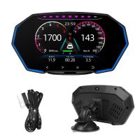 F11 Security Alarm OBD2 GPS Dual System 7 Colors Car Head Up Display 4 Inch Water Oil Temp Speedometer HUD Diagnostic LCD Screen