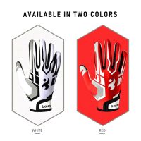 1 Pairs Baseball American Football Gloves Full Finger Breathable Anti-slip Silicone Rugby Glove Adjustable Wristband Sport Glove