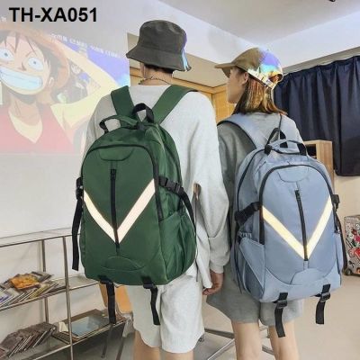 The large capacity backpack male leisure popular logo bag computer junior high school students female college personality