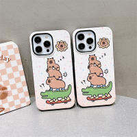 แฟชั่น3D การ์ตูนน่ารักลายปลาโลมาน้ำสีเขียวจระเข้สำหรับ IPhone14 13 12 11 Pro Max เคสโทรศัพท์ที่สร้างสรรค์