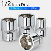 1/2" Square Drive Hex Short Socket Wrench CR-V Steel Anti-rust 6 Point Hand Socket Wrench Head 8-36mm Socket Heads Auto Repair