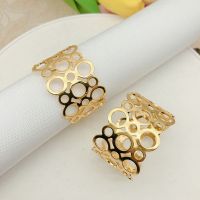 Gold Table Decoration Deco Mariage Champetre Towel Holder Serviette Ring Napkin Holder West Dinner Towel Napkin Ring Party