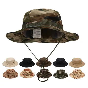 Breathable Men's Fisherman Hat Wide Brim Fishing Hiking Outdoor Bucket Hat  with string waway cap for men