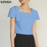 MASHYCHIC VONDA สายสะพายไหล่ผู้หญิงเสื้อสตรีแขนยาวพัฟคอเหลี่ยม (ลำลองเกาหลี)