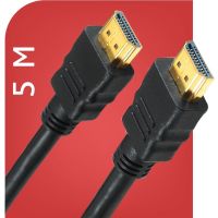 CABLE TV HDMI 5 เมตร เวอร์ชั่น 1.4v1080P ผู้ผู้ สายสัญญานภาพ อุปกรณ์ต่อพ่วงคอมกับจอ สายสีดำหนาเส้นใหญ่