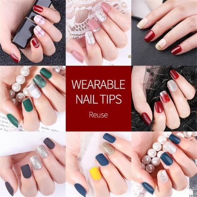 30/24PCS Ballerina Press on Fake Nails With Glue Reusable Acrylic Fake Nails French Full Cover False Nail DIY Nails Art Tips Set