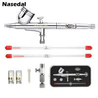 Nasedal Dual-Action 0.3Mm Airbrush Sprayer 7cc Gravity Feed Airbrush Kit 0.2มม.0.5มม.หัวฉีด Quick Release สำหรับเค้กหัตถกรรมชุดจิตรกรรม Body Art เล็บ NT-130T