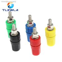 ⊙ 5PCS M4X36 Pure Copper Terminal 4MM Banana Jack Socket 20A Binding Post Banana Plug Connector M4x36 Black Red Blue Green Yellow