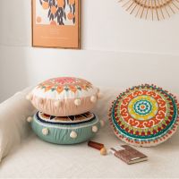 1 pc Round Cushions Embroidered Bohemian Style Futon Round Seat Cushion for Sofa 45x45cm Home Decor Cushion with Filling