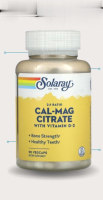 Solaray, Cal-Mag Citrate with Vitamin D-2, 90 VegCaps