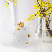 Zecetim Cartoon Piggy Bank เล็กเซรามิกเด็กวัยหัดเดินเงินประหยัดเงินธนาคารพอร์ซเลนกล่องเหรียญหมู