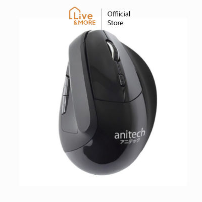 [มีประกัน] Anitech แอนิเทค เมาส์สุขภาพ จับแนวตั้ง Ergonomic design Silent Click รุ่น W225 สีดำ