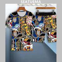 SEATUEMA สูทฤดูร้อนเสื้อยืด เสื้อผ้าแฟชั่นสำหรับผู้ชายแขนสั้น แฟชั่นบุรุษชุดลำลอง