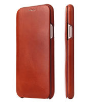 For iPhone X XR Genuine Leather Phone Case Slim Cowhide Cover Business Real Leather Magnetic Smart Cover for Apple iPhone XS Max