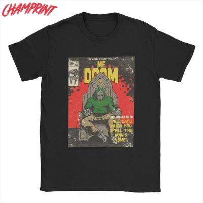 Awesome All Caps Mf Doom Comic Tshirt For Men Pure Cotton T Shirts Madvillain Tees Unique Clothing