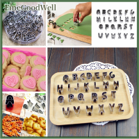 FineGoodWell DIY 26pcs บิสกิตเค้กแม่พิมพ์ตัดตัวอักษรรูปร่างแม่พิมพ์ fondant คุกกี้