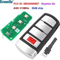 Keyless-Go 31/4ปุ่มขอ315Mhz กุญแจรถยนต์รีโมท Id48 48ชิปสำหรับ Vw สำหรับ2006-fcc รถโฟล์กสเวกอนพาสสาทซีซี Id: Nbg009066t