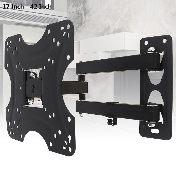 22kg-adjustable-frosted-material-tv-wall-mount-bracket-flat-panel-tv-frame-with-wrenchcable-clip-for-17-42inch-lcd-led-monitor