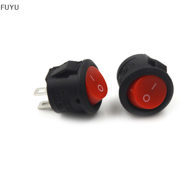 FUYU 10pcs 16mm เส้นผ่าศูนย์กลางรอบเรือโยกสวิตช์ MINI 2 PIN ON-OFF Rocker Switch 3A/250V