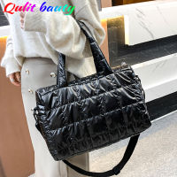 New Winter Womens Shoulder Messenger Bag High Quality Down Fabric Female Padded Bag Luxury Designer Ladies Fashion Handbag Sac