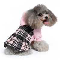 [COD] New cross-border pet supplies dog clothes autumn and winter plaid four-legged polar fleece turtleneck plush