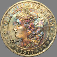 สหรัฐอเมริกา 1877 Morgan Half Dollar ทองเหลืองชุบเงิน Replica Copy Coins-vn4958570