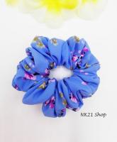 NK21 โดนัทรัดผม หนังยางรัดผม ที่มัดผม Blue Scrunchies,ฺScrunchy,Hair accessories,Elastic hair tie