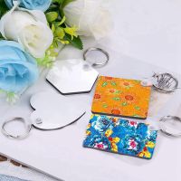 40Pcs Sublimation Blanks Keychain Set Heat Transfer Keychain Ornament MDF Blanks with Key Rings Double-Side Printed