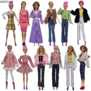Búp bê mùa đông bộ quần áo Cho Búp bê Barbie áo khoác thời trang Top Váy