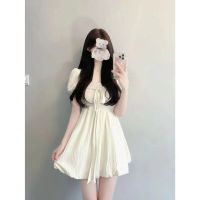 【Ready】? -sle short-sed dress womens summer new gentle waist prcess dress high-qli tempeent