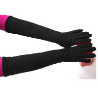 Long Leather Gloves Ladies Suede Fashion Velvet Lining to Keep Warm in Autumn and Winter Black Sheepskin Free Shipping