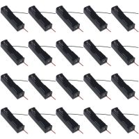 Morris8 20Pcs Black Plastic 18650 Battery Case Holder Storage Box Batteries Container with Wire Leads