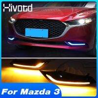 Hivotd For Mazda 3 BP 2022-2019 Front Foglights Led Running Light Headlight With Dimming Turn Signal Modification Exterior Parts