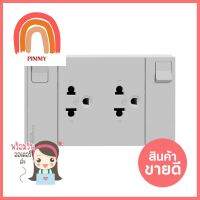 ชุดเต้ารับคู่ 3 ขา + สวิตช์ควบคุม SCHNEIDER M3T_SIS_GY สีเทาDOUBLE SWITCHED SOCKET SET SCHNEIDER M3T_SIS_GY 3-PIN GREY **คุณภาพดี**