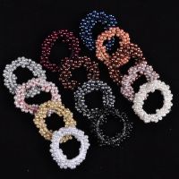 ✟ New Girls Imitation Pearl Elastic Hair Rubber Bands Bracelet Ponytail Holder Hair Ties Bands Rope Fashion Women Hair Accessories