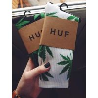 HUF แฟชั่นถุงเท้ายาวผู้ชาย Hipster Maple Leaf ถุงเท้าผ้าฝ้าย