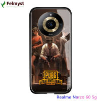 เคสมือถือเกมมือถือสำหรับ Realme 11 5G Realme Narzo 60 5G เคส Game PUBG สำหรับเด็กผู้ชายกระจกนิรภัยมันวาวฝาหลัง