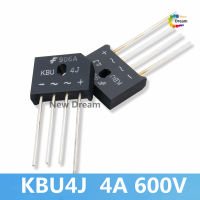 5ชิ้นวงจรเรียงกระแสเต็มคลื่นแบบบริดจ์ KBU4J 4A 600V สี่ขาขาขาเต้าเสียบแนวตรงอินใหม่เอี่ยมสะพานแบน