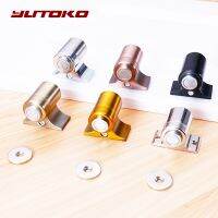 YUTOKO Stainless Steel Door Stop Casting Powerful Floor-mounted Magnetic Holder 46mm*47mm Satin Nickel Brushed Door Stopper Door Hardware Locks