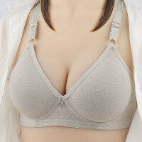 รูปแบบดั้งเดิมบางถ้วยแม่พิมพ์หญิงวัยกลางคนและผู้สูงอายุ Glossy Jacquard ประเภท Bra นมเสริม